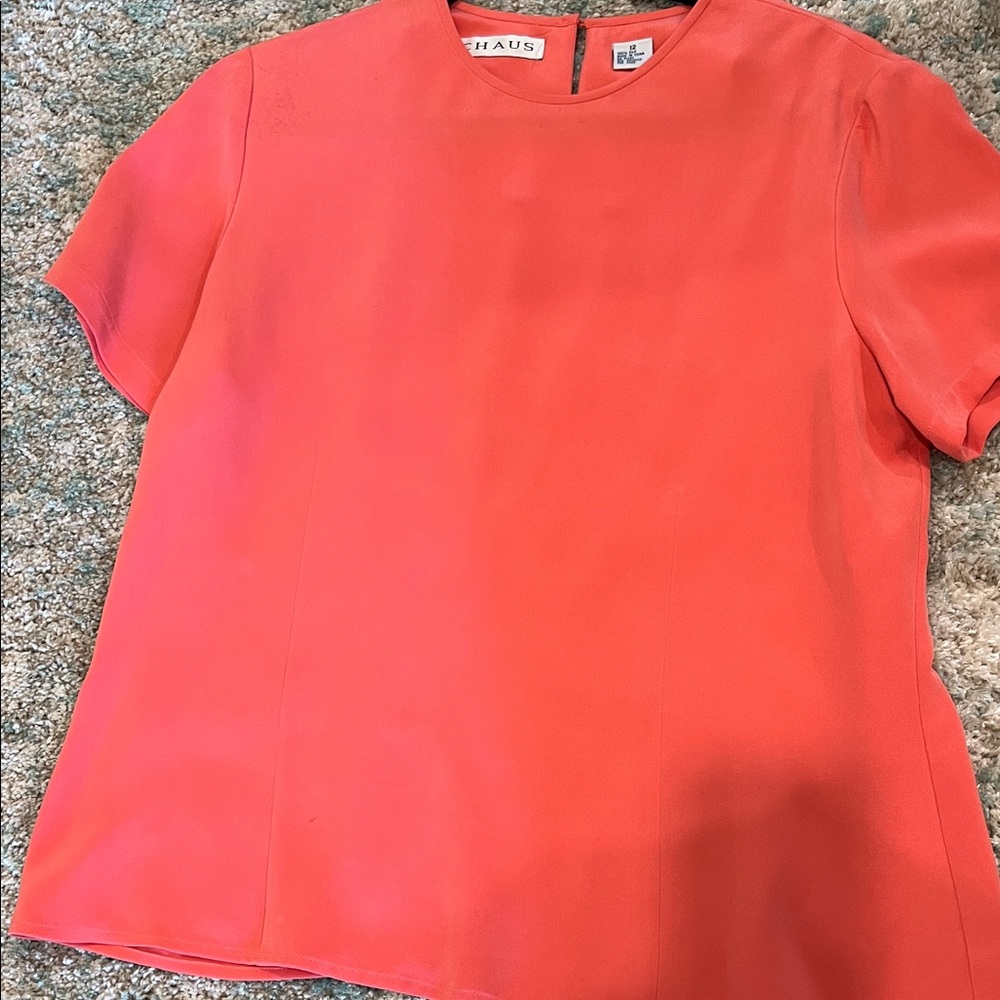 Chaus Vibrant Coral Blouse